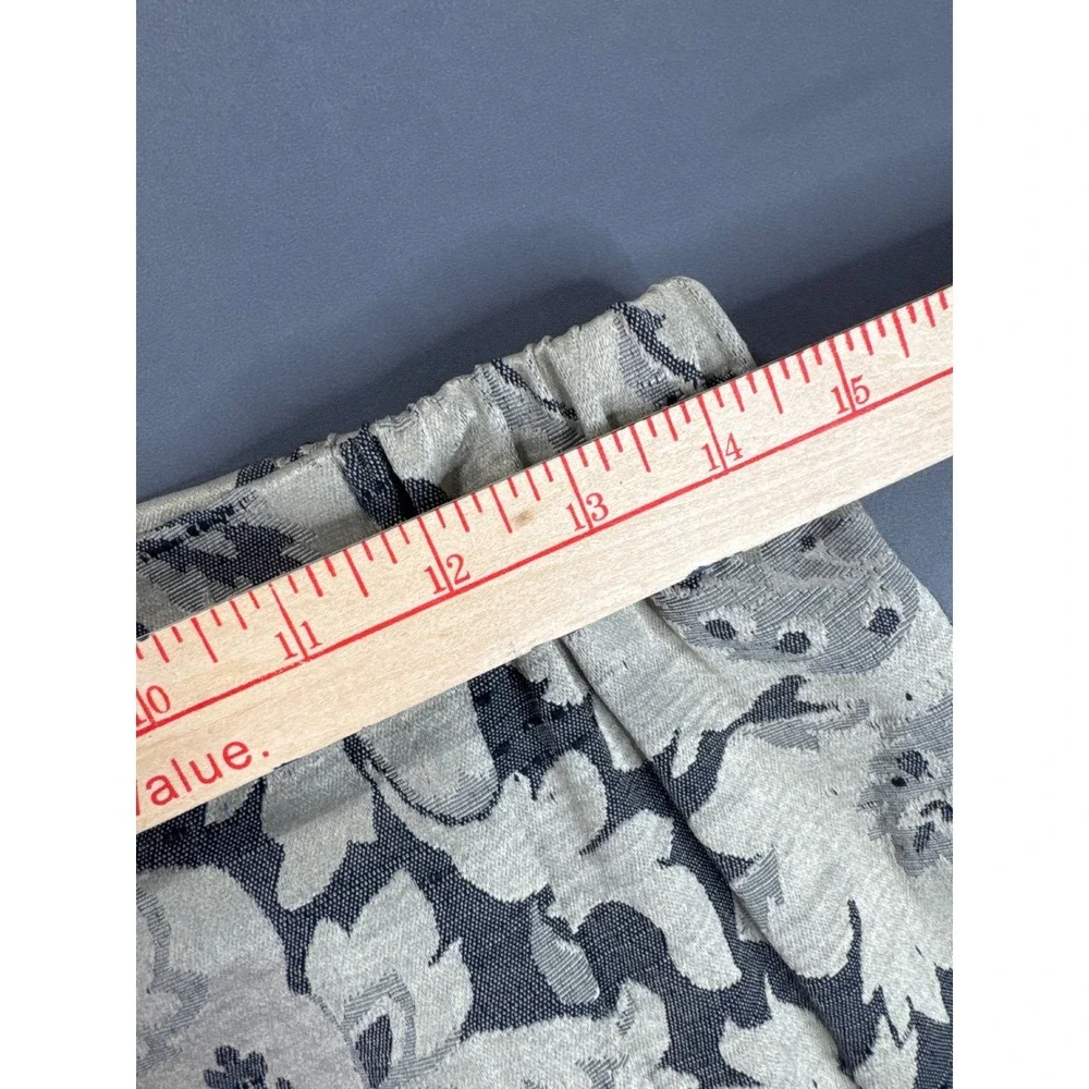 Criscione New York Vintage 80s Floral Damask Tapestry Skirt Grey Silver Sz M USA